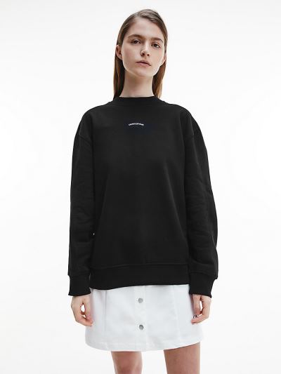 Calvin Klein Ruhák HU355954 | Calvin Klein CK The Basics Organic Cotton Női Pulóver Fekete